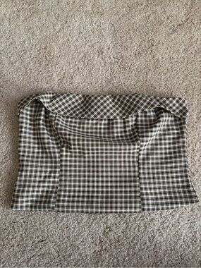 Princess Polly women’s green gingham summer going out strapless tube top sz US 8